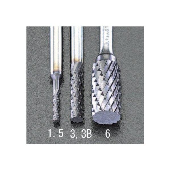 1.5x6mm/3mm軸[Coated]超硬バー EA819PD-1.5 1