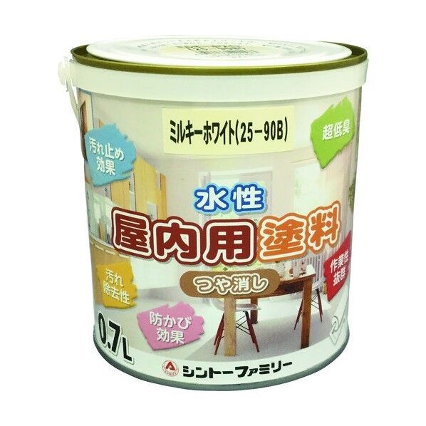 シントーファミリー 水性屋内用塗料 ミルキーホワイト 4953 1点×4缶...