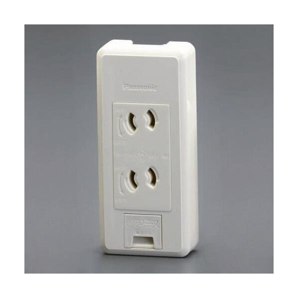 125V/15A角型コンセント(2口/抜止・アース付)