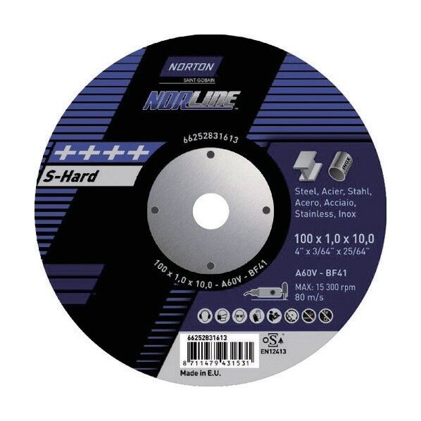 NORTON 切断砥石XTイノックス 2TW100XTA10N 1枚 x 25枚