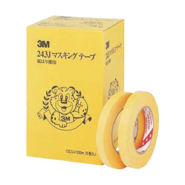 3M(スリーエム) マスキングテープ 243J 紙はり機用 15mmX100m 243J 15X100 1点 x 15巻
