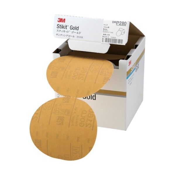 3M(スリーエム) スティキット ゴールドディスクロール 穴なし #280 125mm径 DR 280 GOL 1点×4巻