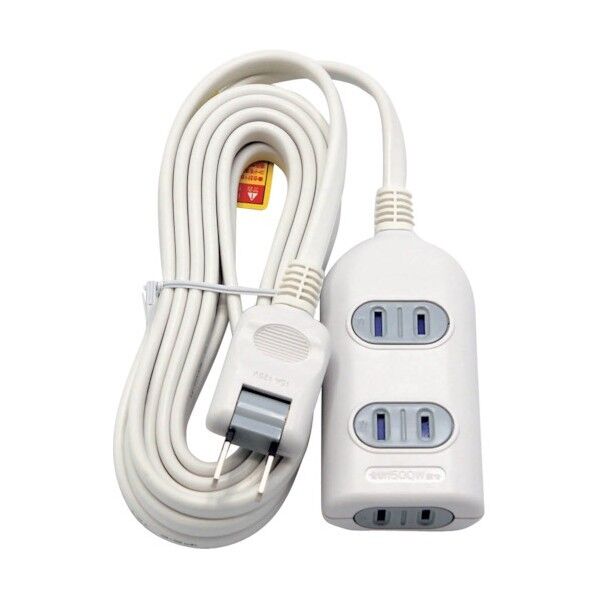 星光商事 3個口シャッター付きタップ3m SK-3TS03W 1個×36個...