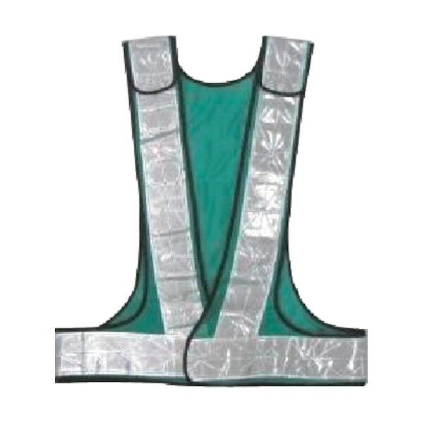 サイズ調整反射ベスト 緑/白 6850113 1点x10着