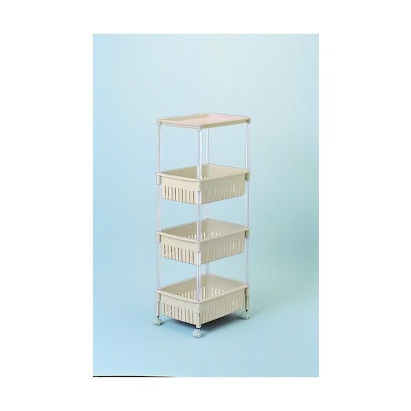 サンコープラスチック 4 樹脂製ワゴン ルーチェワゴン TM-31 BE ベージュ 285×390×947 04275 1点×6台...