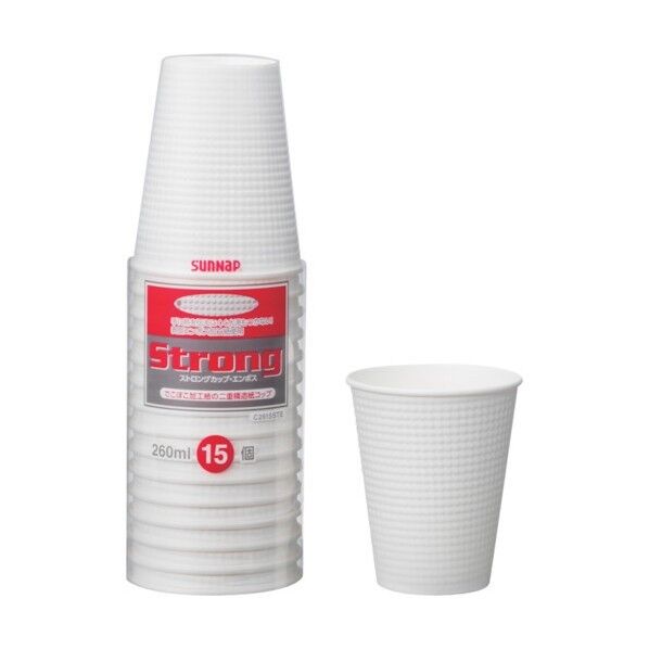 サンナップ ストロングカップ エンボス260ml C2615STE 15個×60パック