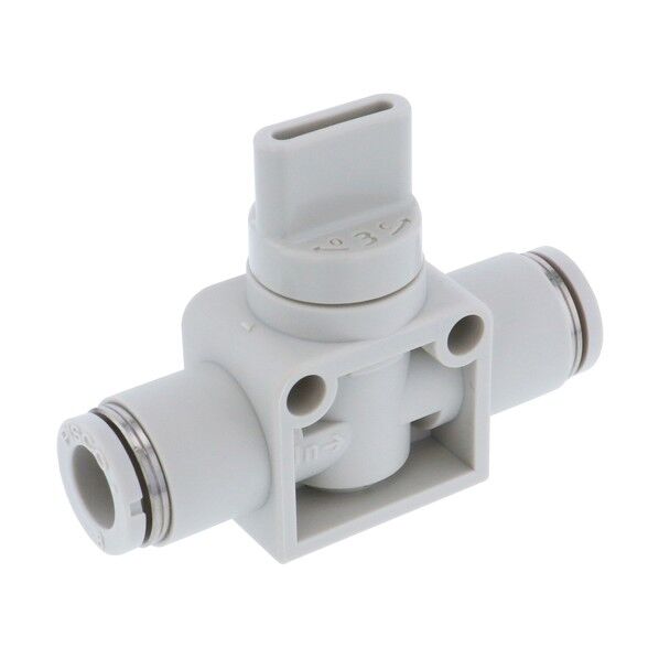 ハンドバルブ ユニオンストレート2方弁チューブ12出力12 ライトグレー