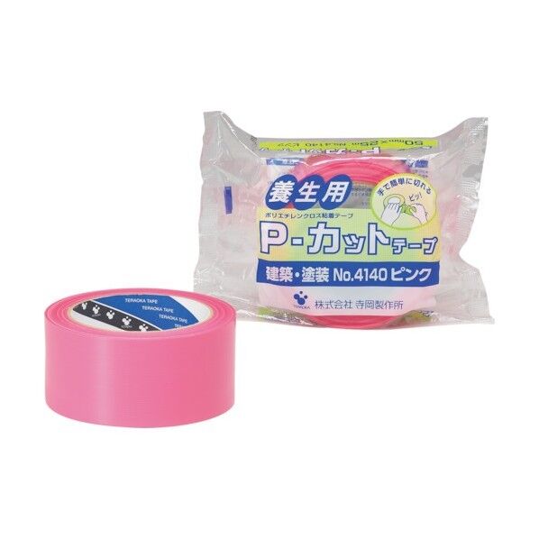 寺岡製作所 P-カットテープ NO.4140 ピンク 50mmX50M 4140P50X50 1点×30巻...