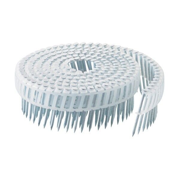 斜めプラ連結釘 ステンレス リング 布目頭 白 2.3X40 318G40W 1点x10巻