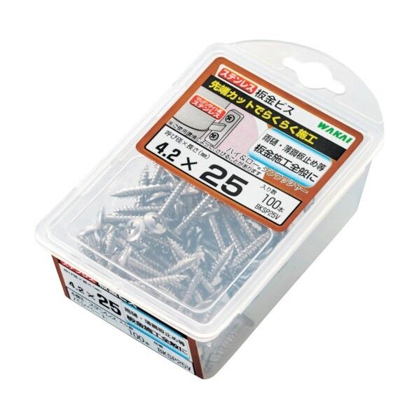 若井産業 ステンレス 板金ビス つや消し黒 バリューパック 4.2×25 BKSK25V 100本×5パック...