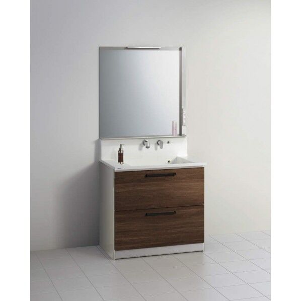 人工大理石ボール洗面化粧台(間口90cm)ワイド1面鏡(LED)