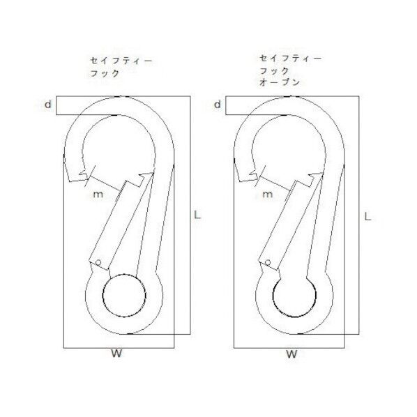 ステンセイフティーフック 4.5オープン YHI-SFTS-OP4.5 1点x5個