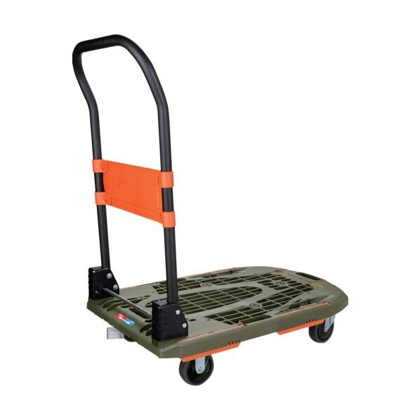 TRUSCO 樹脂台車 カルティオ(新型) 780X490 折畳 オリーブドラブ 樹脂ストッパー付 オリーブドラブ MPK-780-OD-JS 1台...