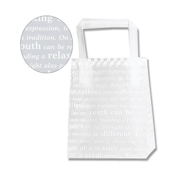 手提げポリ袋 ポリチャームバッグ チェッカー 表記入り 平手タイプ 17-1 006632810 20枚