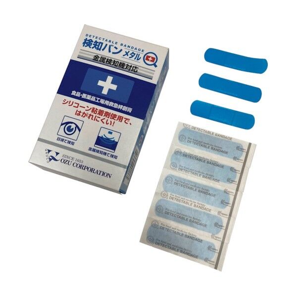 金属検知器対応絆創膏 検知バンメタル 101964 200枚