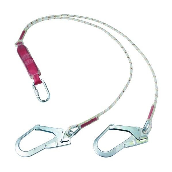 プロテクタ ロープランヤード タイプ2 ツイン 赤/白 1260323N 1本