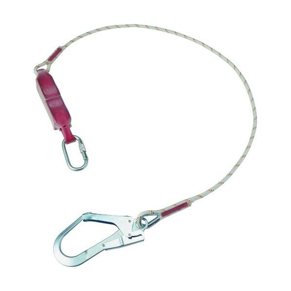 プロテクタ ロープランヤード タイプ2 シングル 赤/白 1260322N 1本