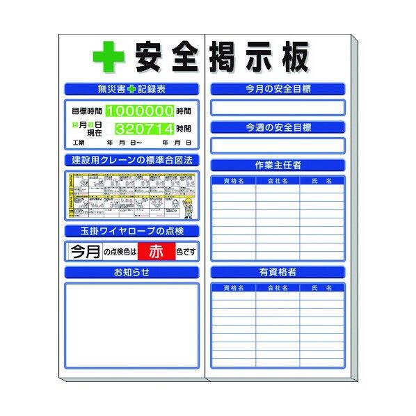 ユニット ◎安全掲示板 (小) 標準タイプ 313-941A 1個