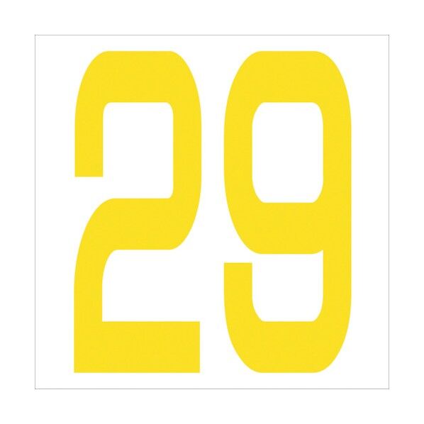 カッティングステッカー 数字29 文字高100mm 黄 6300006010 1点