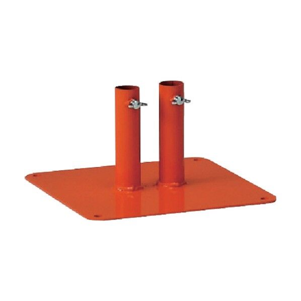 フェンス用ベース橙色 鉄製 300角×193H 870-45A 1点