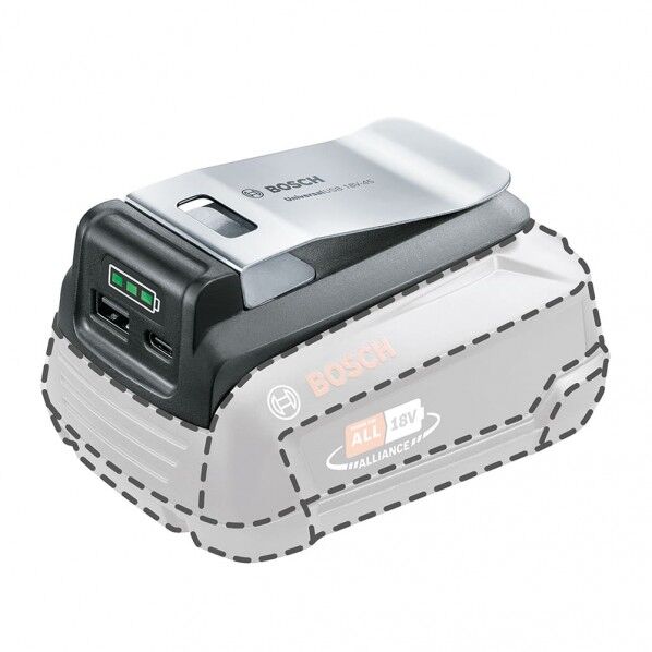 ボッシュ コードレスUSBアダプター 57×30×100mm グリーン USB18V-45 1台...
