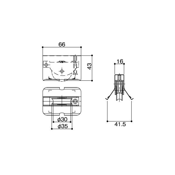 はめ込戸車 18型 18S丸 66×41.5×43mm 7015532 1個