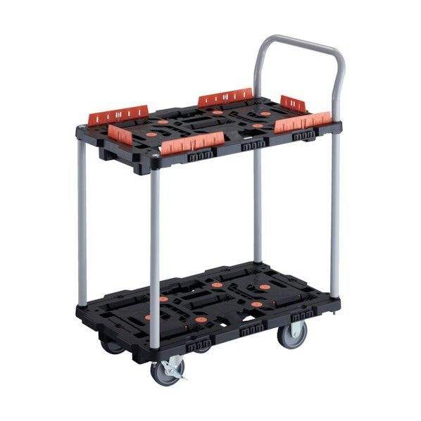 ビートル (2段式・ハンドル・収納式柵付) キャスターストッパー付