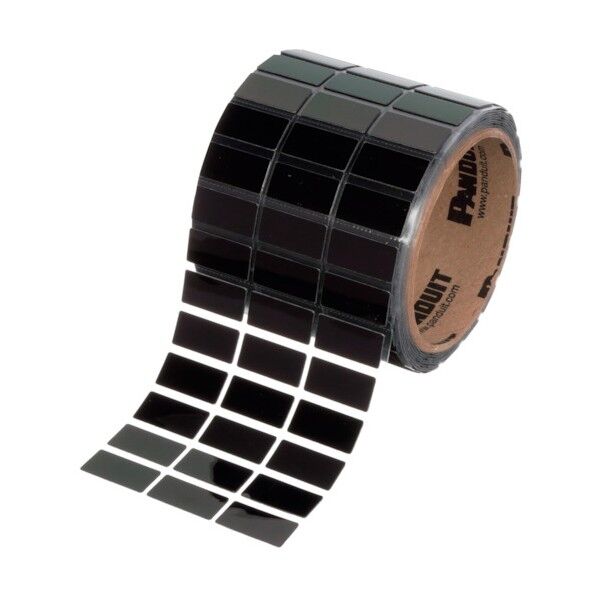 パンドウイット 熱転写プリンター用ラベル 配電盤向け銘板ラベル サイズ:12.7X25.4mm 屋内外仕様 黒 500枚入 C100X050A0T 1点...