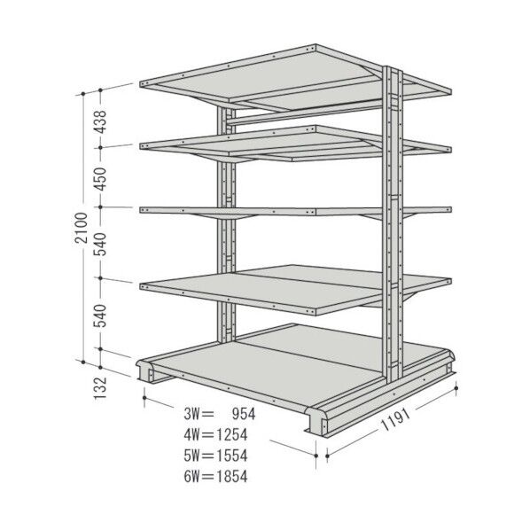 キャンチラック複式増結1連W1604D1191H2100F5 CR75L-W5B 1点