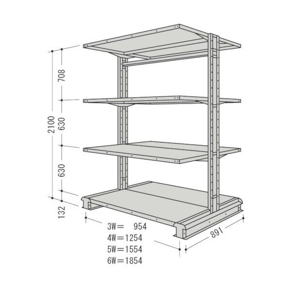 キャンチラック複式増結1連W1604D1191H2100F4 CR75S-W4B 1点