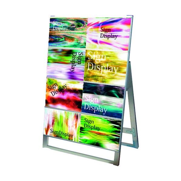 カードケーススタンド看板 A4横8片面 シルバー 660×395×970mm CCSKA4Y8K 1点