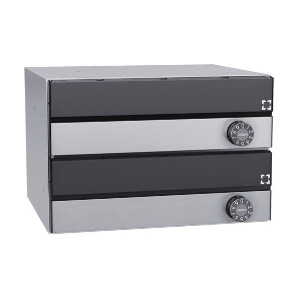 集合郵便受 ポステック 前入れ前出し 大型・横型・静音ダイヤル錠・屋内仕様・2戸分 ブラック CSP131Y2DK 1点