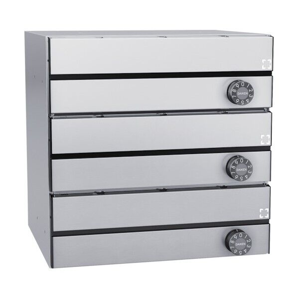 集合郵便受 ポステック 前入れ前出し 大型・横型・静音ダイヤル錠・屋内仕様・3戸分 シルバー CSP131Y3D 1点