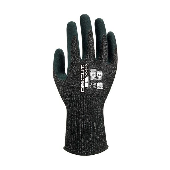 耐切創手袋 DEXCUT DCー640 ニトリル背抜き 特殊すべり止め加工 Mサイズ DEDC640_M_1P 1点