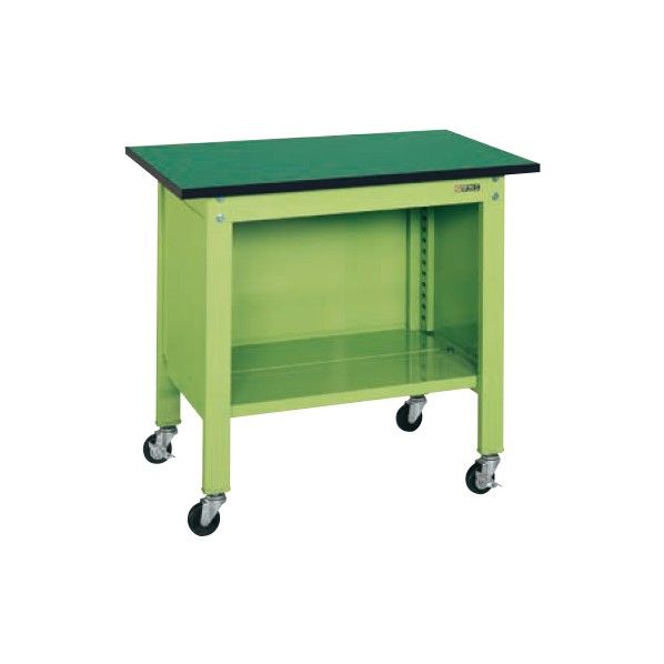 一人用作業台 軽量 移動式 改正RoHS10物質対応 グリーン 外寸(間口W×奥行D×高さH)(mm):900×600×810 CPBE-096 1台