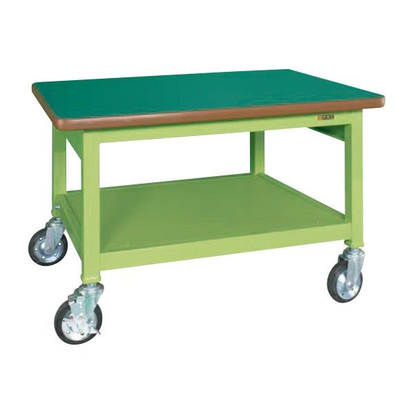 重量作業台 GWBタイプ 移動式 サカエグリーン 外寸(間口W×奥行D×高さH)(mm):1200×800×740 GWBF-128 1台