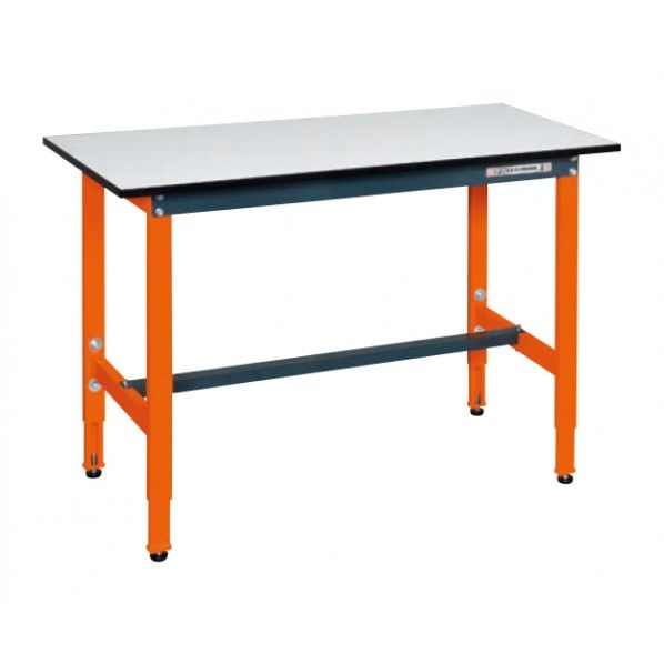 軽量高さ調整作業台本体 オレンジ 外寸(間口W×奥行D×高さH)(mm):1200×600×740~940 TSEL-1260PDOR 1台