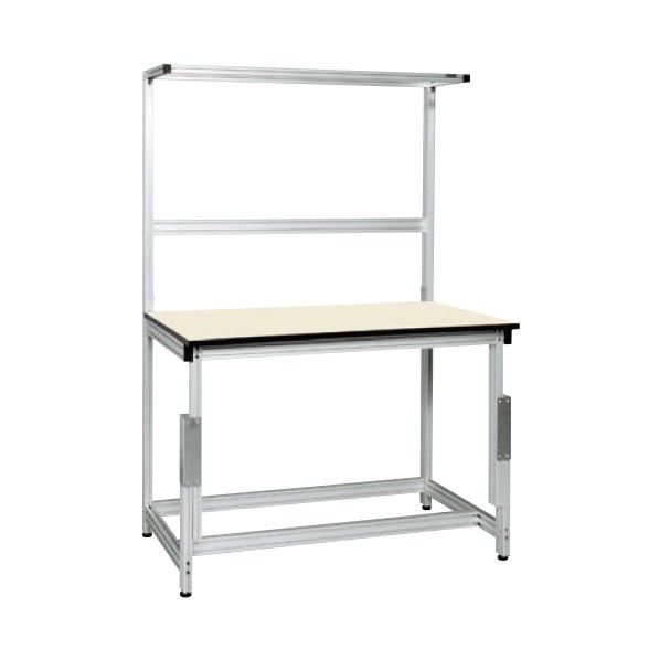 アルミセルワーク作業台 帯電防止天板 改正RoHS10物質対応 アイボリー 外寸(間口W×奥行D×高さH)(mm):1200×750×1800 ACL-127DSE 1台
