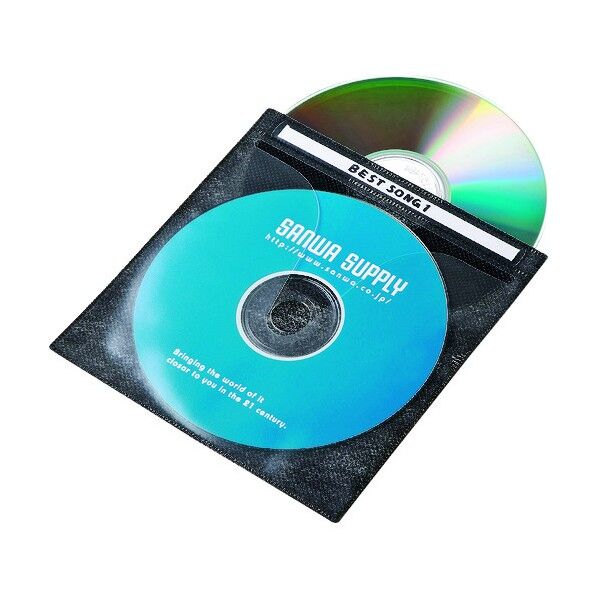 DVD･CD不織布ケース ブラック FCD-FN100BKN 100個