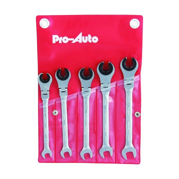 Pro-Auto 5本組フレアナットフレックスギアレンチセット
