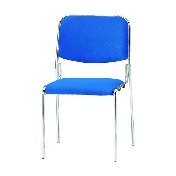 ミーティングチェア（スタッキング）布クリアブルー