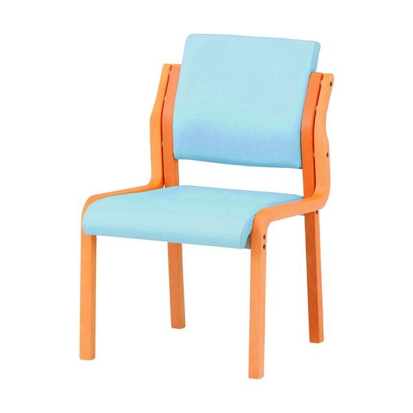 木製スタッキングチェア FVM-5L ライトブルー FVM-5L-LBL 1点