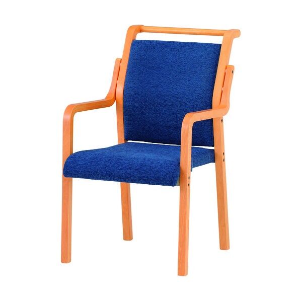 木製スタッキングチェア 肘付き FVM-8A Fネイビー FVM-8A-FNB 1点