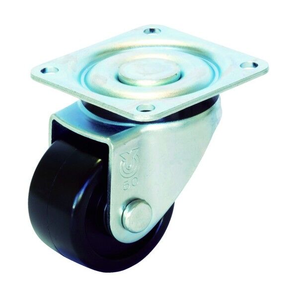 プレート式低床式重荷重用キャスター(強化ナイロン車) 自在