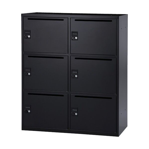 パーソナルロッカー6人用 ダイヤル錠 ブラック IPL-6MD BK 1点