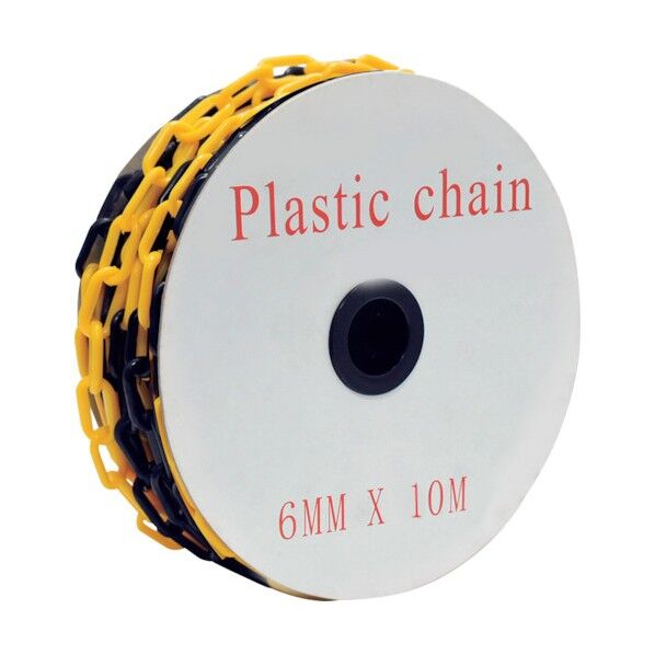 強化プラスチックチェーン 黄/黒 トラチェーン 10m J2437-10 1点