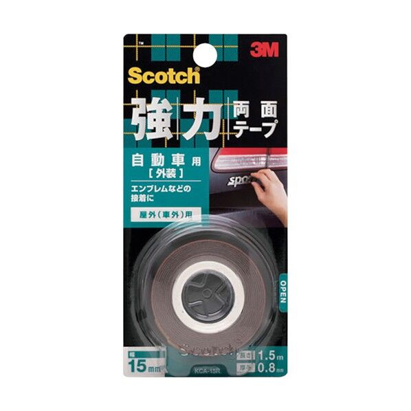 スコッチ 強力両面テープ 自動車外装用 15mm×1.5m KCA-15R 1点