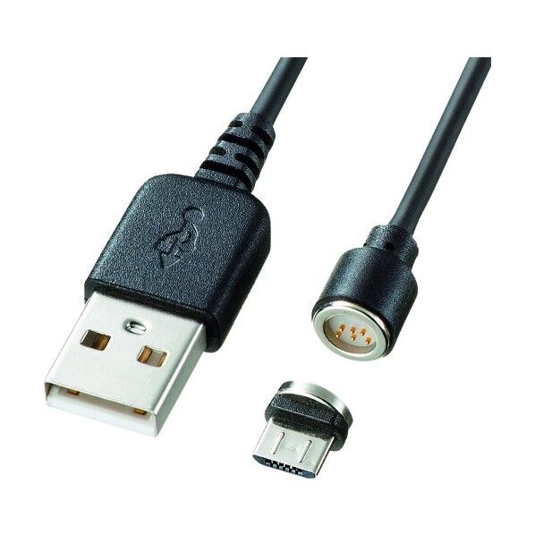 サンワサプライ Magnet脱着式microUSBケーブル(データ&充電)1m KU-MGD1 1点