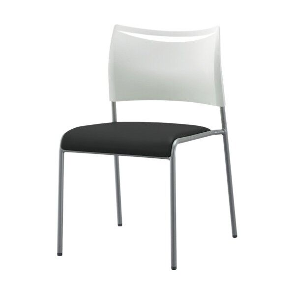 ミーティングチェアライタス4レザー張りブラック 530 x 450 x 765 mm LTS-4V-BK 1