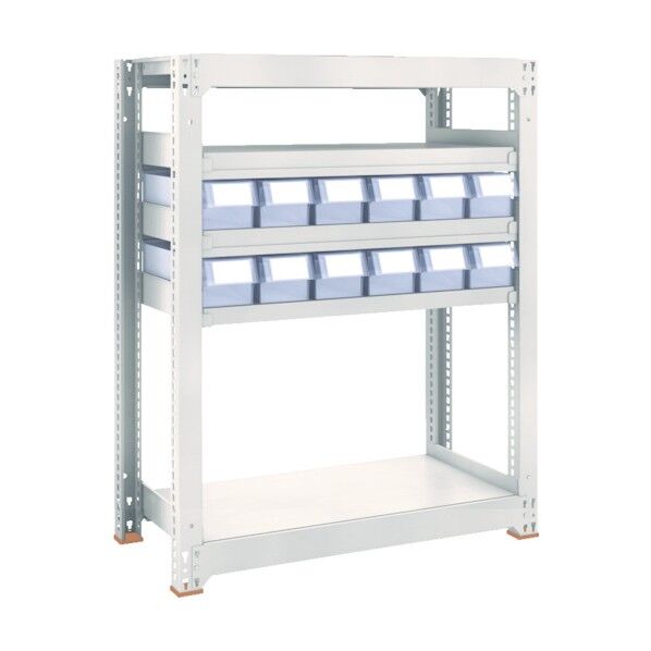 M3型中量ボルトレス棚 樹脂透明引き出し付